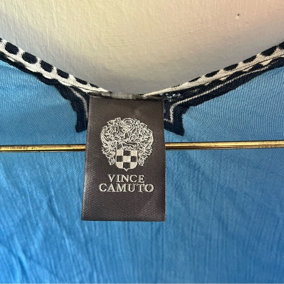 Vince Camuto Blue and Black Floral Swim Coverup - Picture 3 of 4